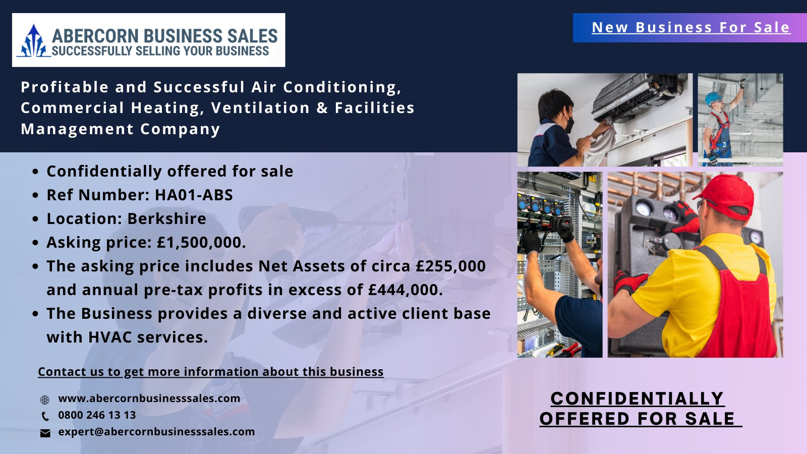 HA01-ABS - Profitable and Successful Air Conditioning, Commercial Heating, Ventilation & Facilities Management Company