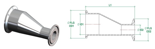 Eccentric Reducer, Clamp Ended (2016 Onwards)