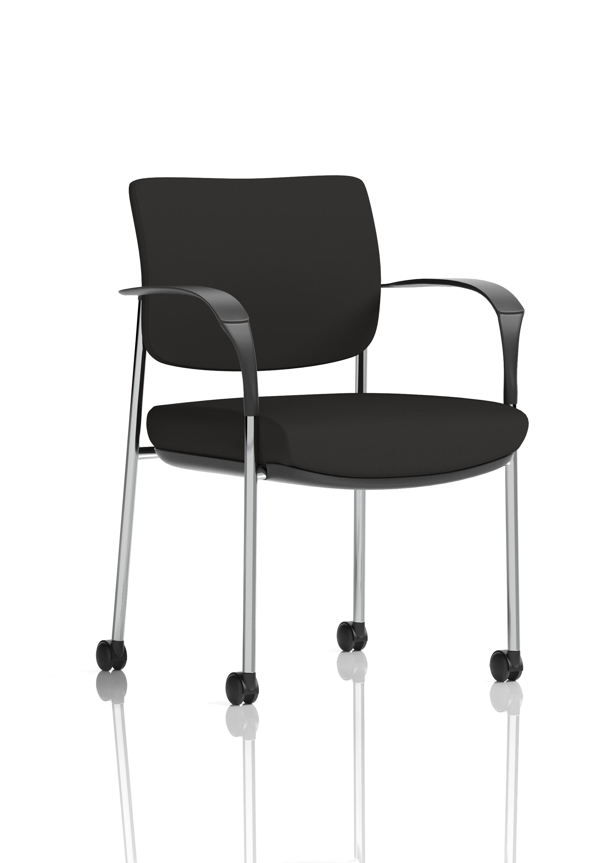 Suppliers Of Brunswick Medium Back Visitor Office Chair with Fixed Arms with Castors - Mesh or Fabric - Multiple Colour Choices UK