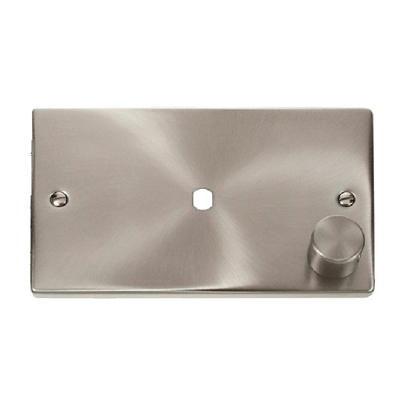 Click Deco 1 Gang Dimmer Mounting Unfurnished Plate and Knob (1000W Max) Satin Chrome