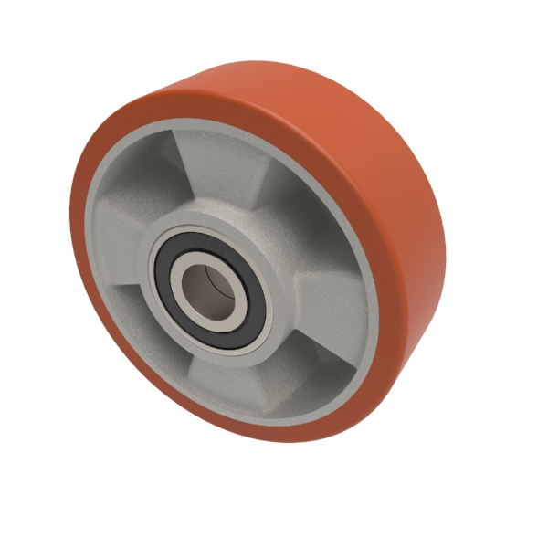 Polyurethane Aluminium 125mm Ball Bearing Wheel 300kg Load