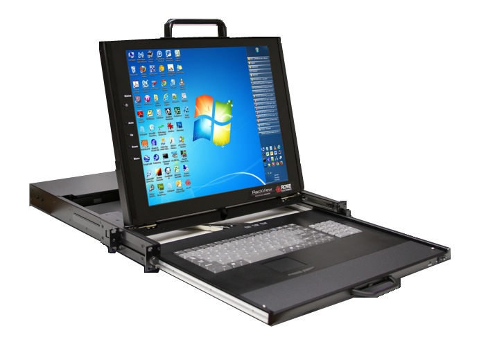 RV1-CDKVT19 Rose RackView LCD KVM Console (1U) 19&#34; LCD dvi Drawer & Keyboard w/ Touchpad Dual Rail, RV1-CDKVT19DVI ( KVM Rack Drawer )