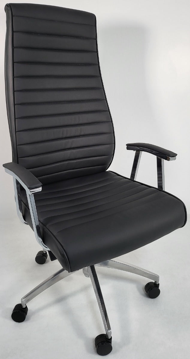 Specialising In Modern High Back Black Leather Executive Office Chair - 908A North Yourkshire