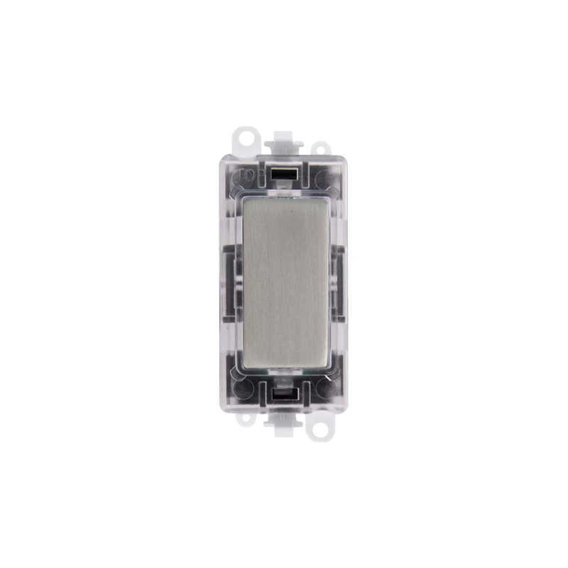 Click GridPro Stainless Steel Transparent Illuminated Blank Module Insert Green LED