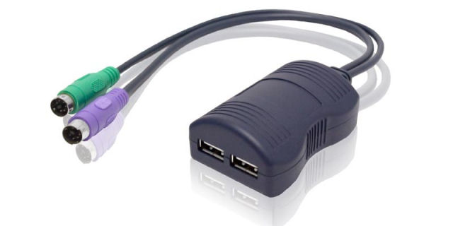 KMU2P Adder USB Converter for Input from PS2 Keyboard and Mouse PC Connections ( PS2-USB converter )