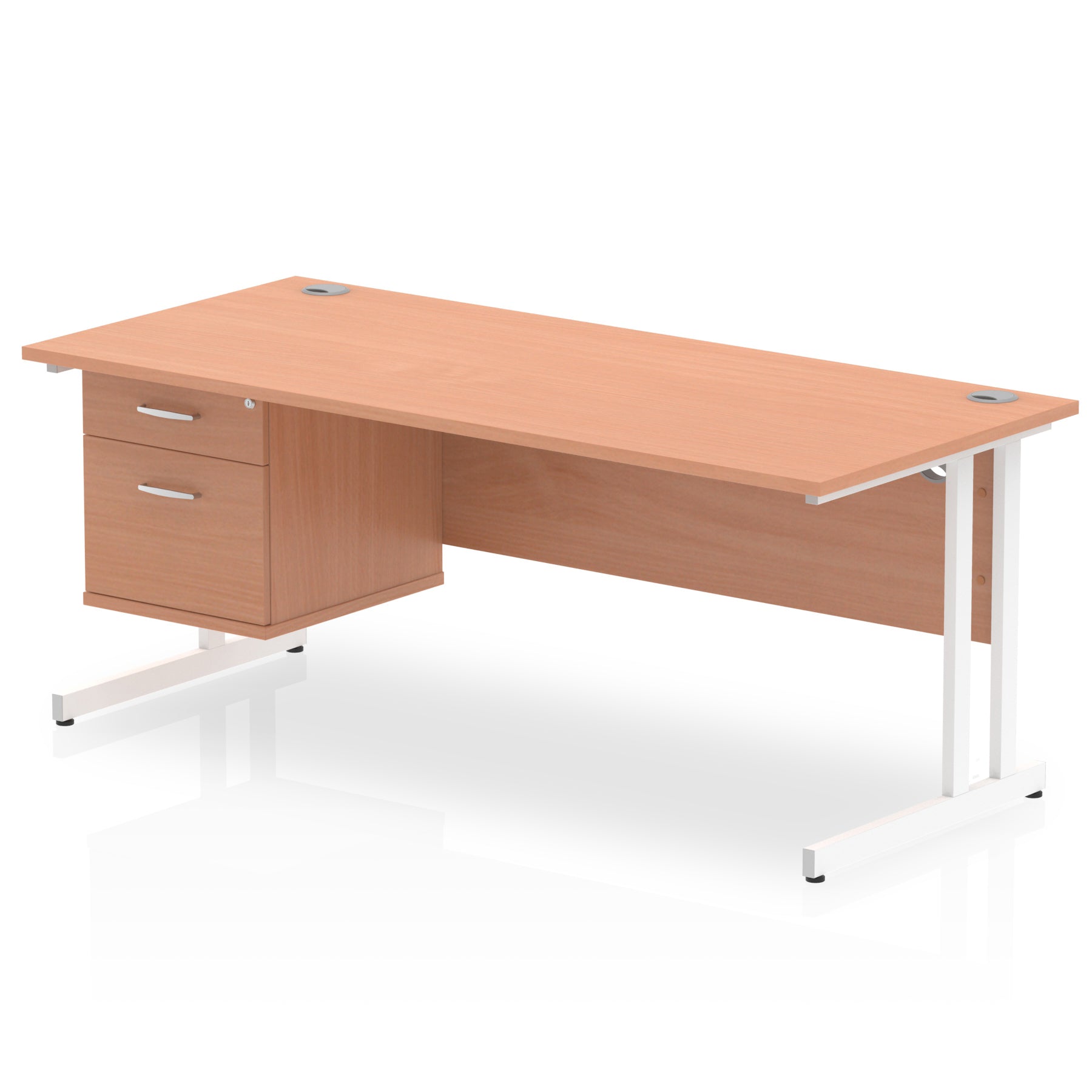 Specialising In Impulse Cantilever Straight Desk With Single Fixed Pedestal - 1800mm - Multiple Colour Options North Yourkshire