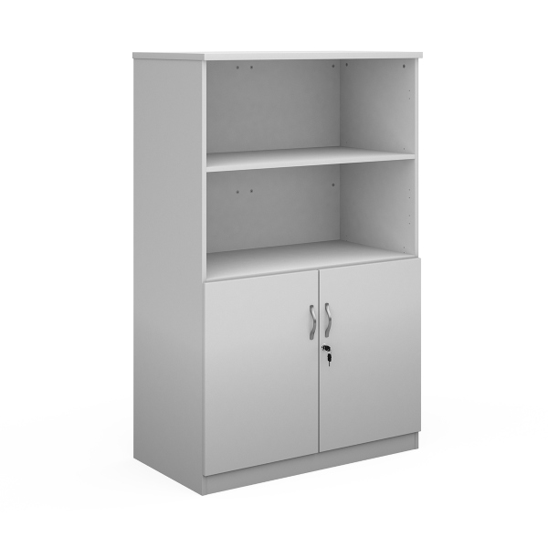 Deluxe Combination Unit with Open Top 3 Shelves - White