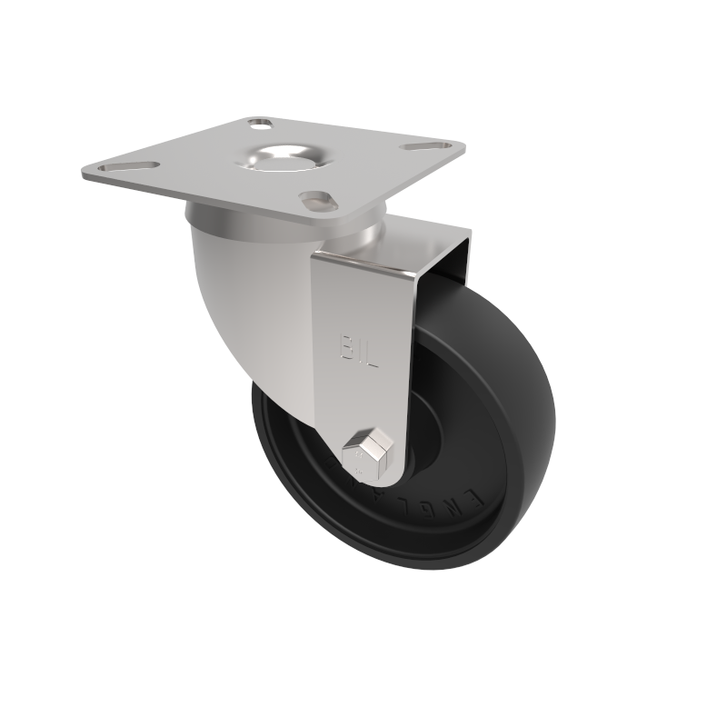 Polypropylene Plate Swivel Castor 100mm 125kg Load