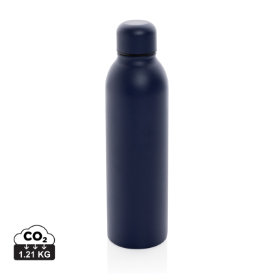 RCS RECYCLED STAINLESS STEEL METAL VACUUM BOTTLE 500ML in Navy.