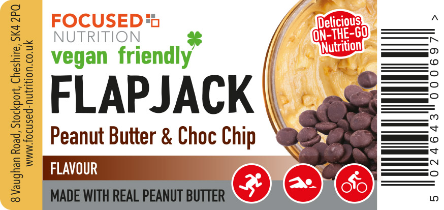 Vegan Friendly Peanut Butter & Choc Chip Flapjack For Retailers