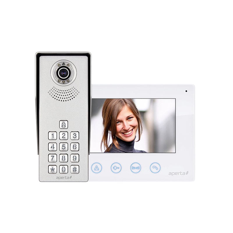 ESP Colour Video Door Keypad Kit With White Monitor