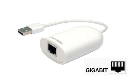 USB2-GIGA-ETHRJ45 USB2-GIGABIT Ethernet Converter (USB A Plug - RJ45 Socket)