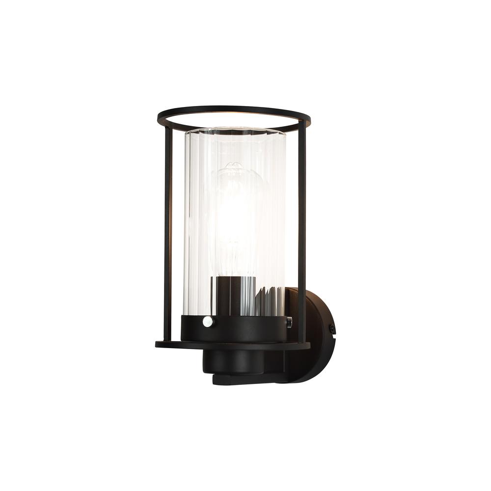 Luxuria Travolta Wall Light 1 Light E27 Black/Clear Glass