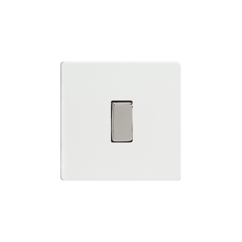 Varilight Screw Less Flat Plate Switch 1G Premium White