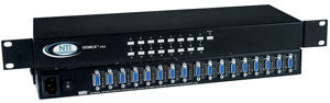 SE-15V-16-RS-R  16 Port VGA Video Switch with RS232 & Rackmount Case: 16 Computers Between 1 Monitor