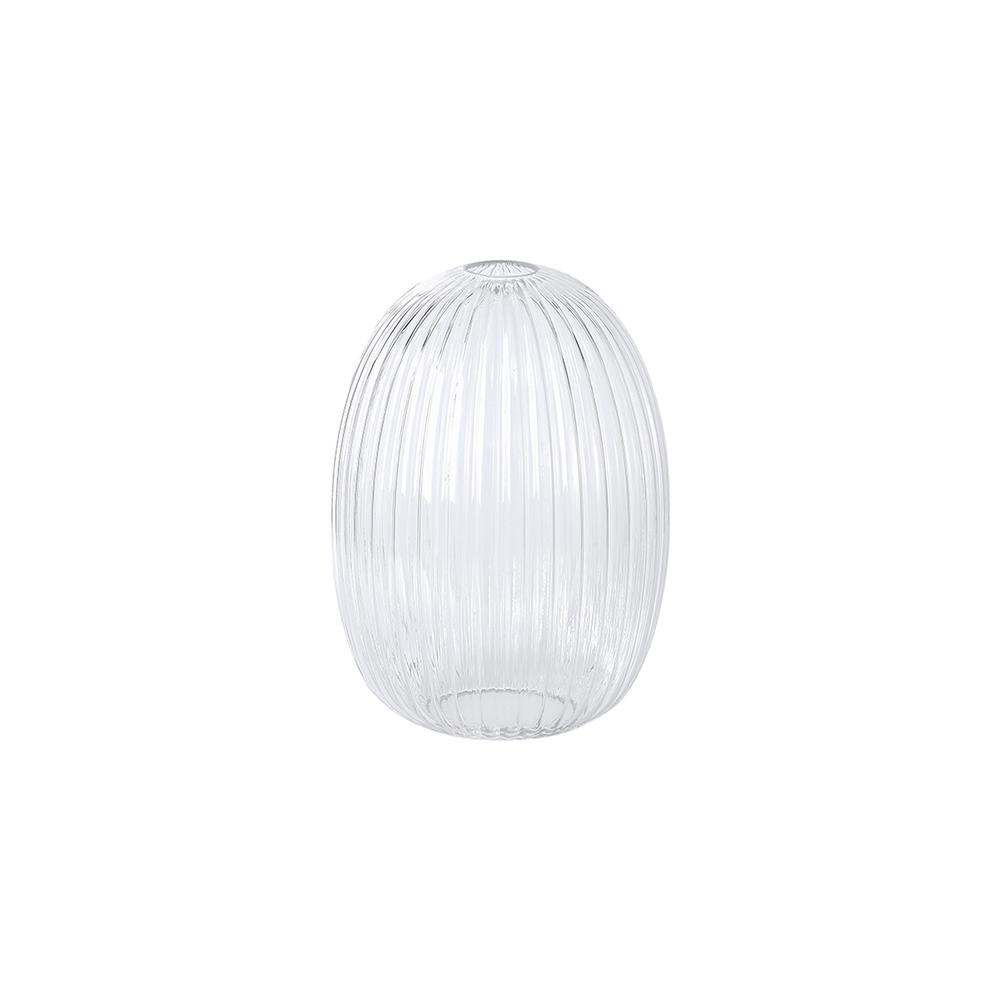 Luxuria Kennith 20cm Almond Ribbed Glass (F) Clear