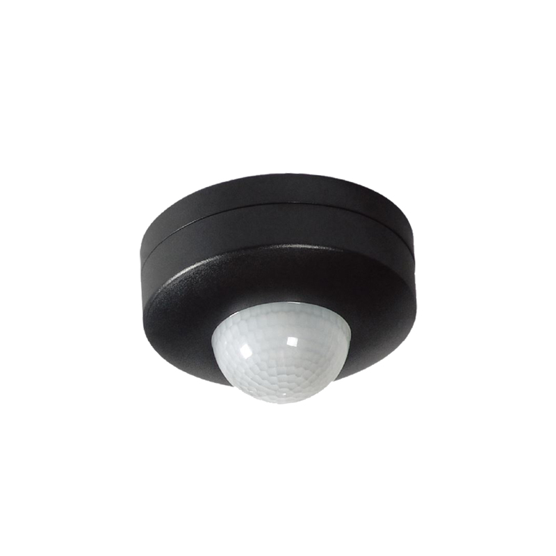 Ovia Surface Mounted 360 Degree IP44 PIR Sensor Black