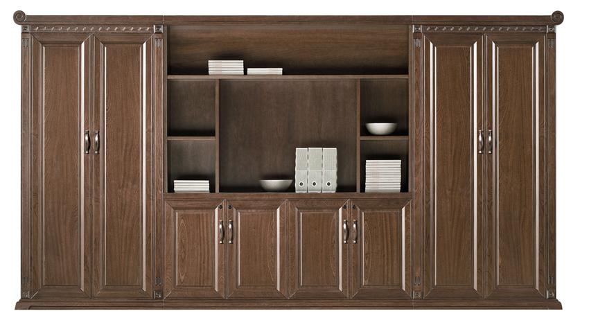 Suppliers Of High Quality Large Real Wood Veneer Executive Bookcase & Open Display Unit - 4000mm - KM5J08 UK