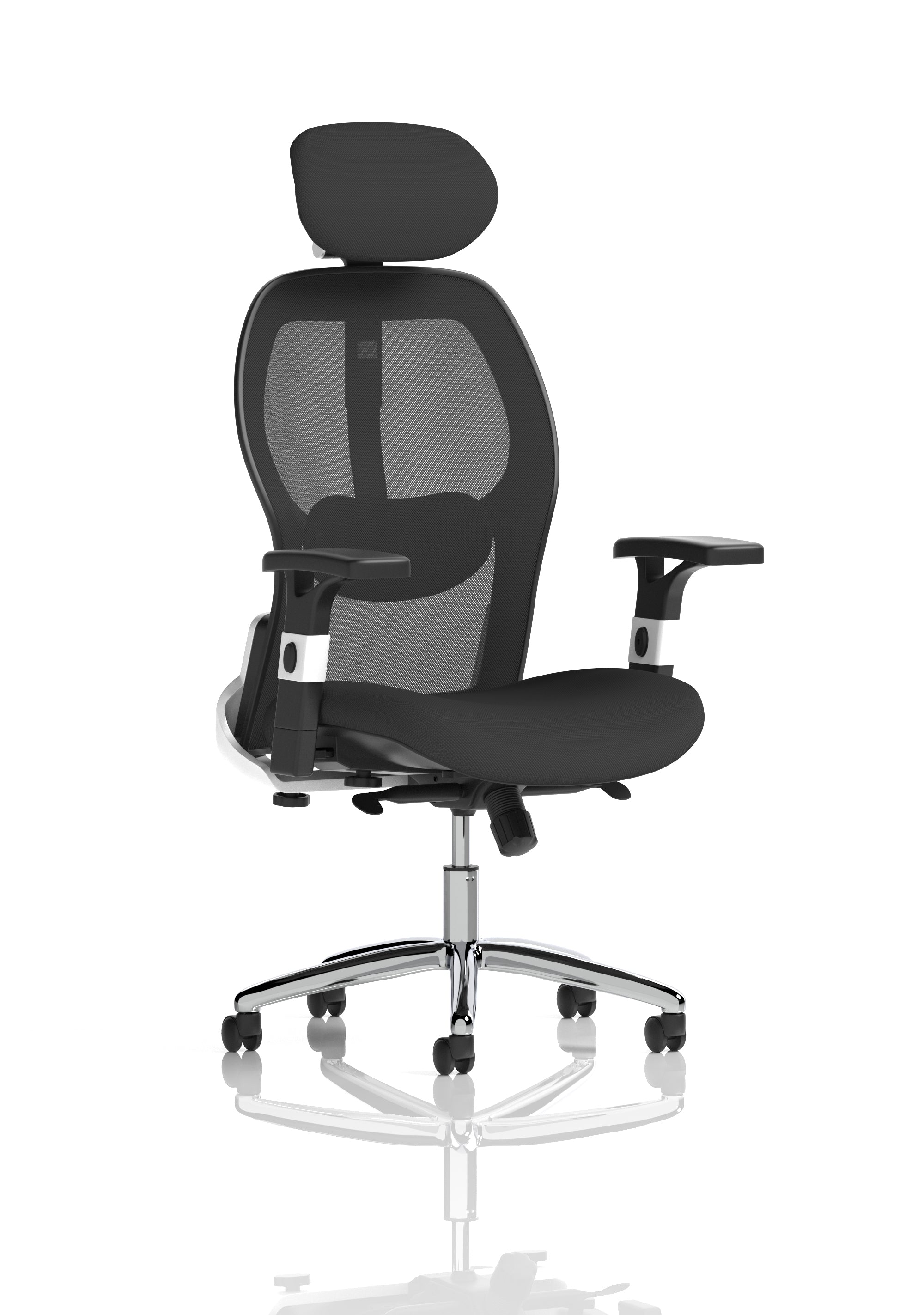 Suppliers Of Sanderson II High Mesh Back Executive Office Chair with Height Adjustable Arms UK