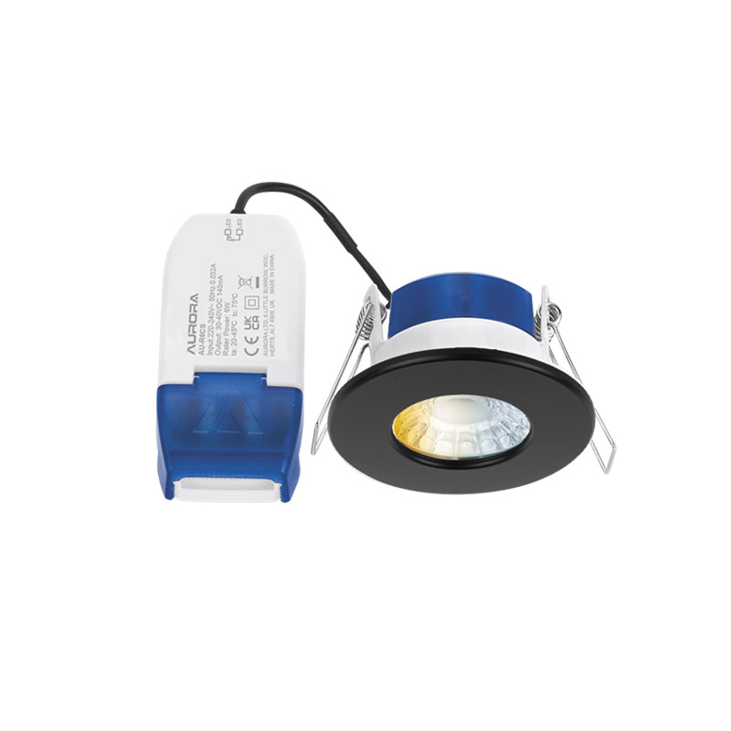 Aurora R6 Fixed 6W 3000-5700K Fire Rated LED Downlight Matt Black