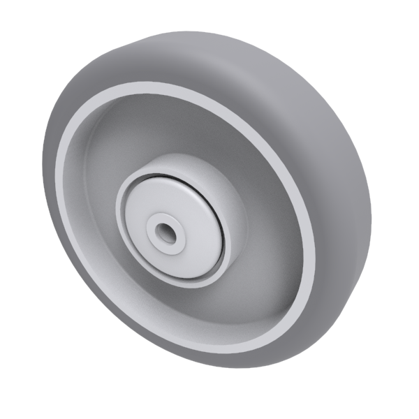 Grey Rubber 100mm Ball Bearing Wheel 70kg Load