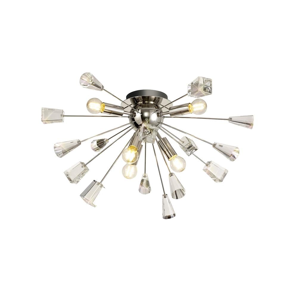 Luxuria *Lambert 60cm Ceiling Sputnik 6 Light E14 Polished Nickel/Crystal