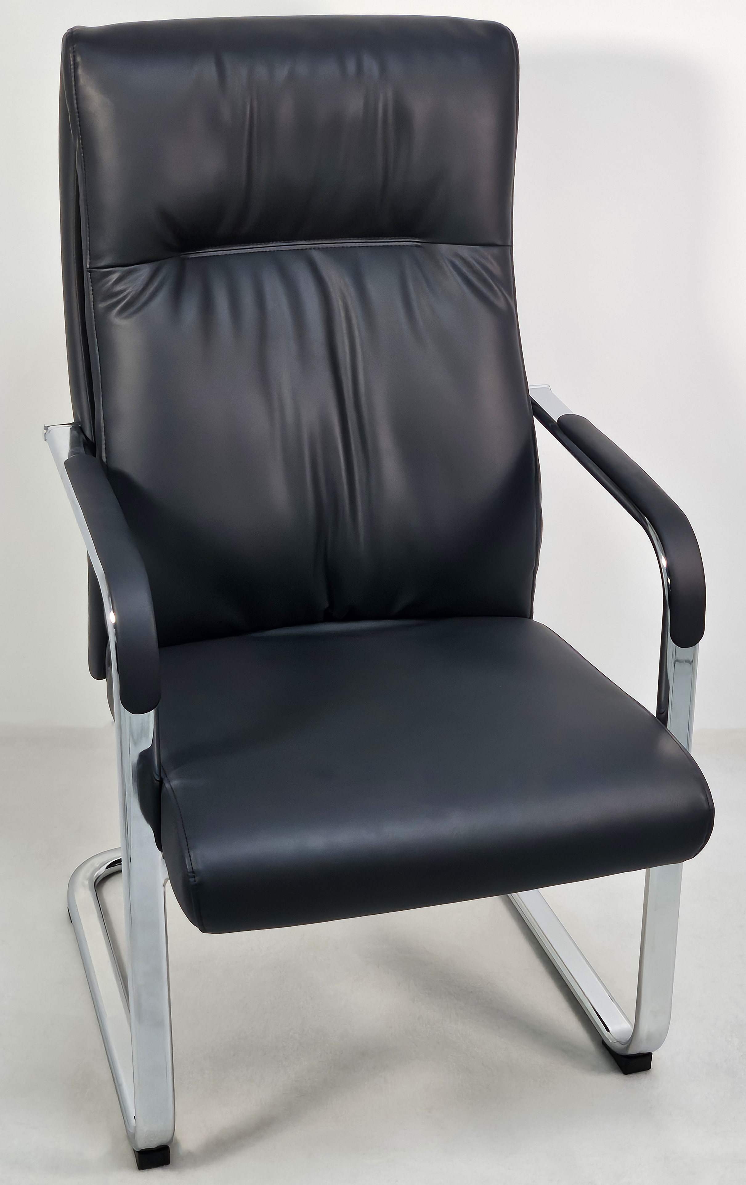 Suppliers Of Quality Black Leather Executive Boardroom Chair with Chrome Frame - FE-242 North Yourkshire
