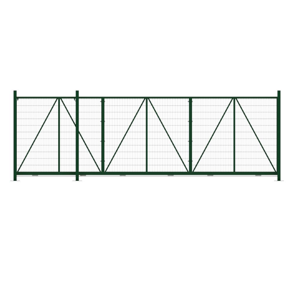 Bolt Down Track Sliding Mesh Gate 2.4x6mGreen With Track & Accessories - LH Open