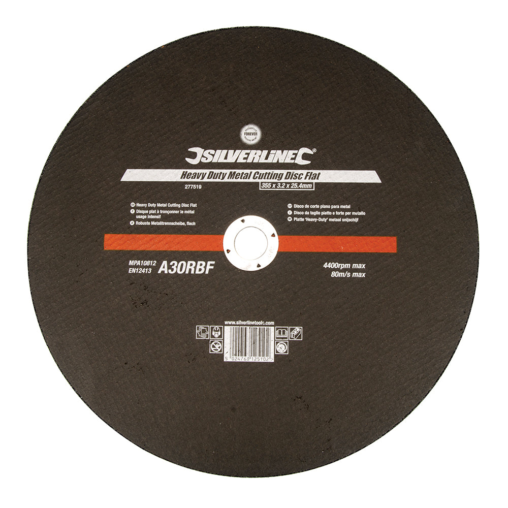 Silverline 277519 Heavy Duty Metal Cutting Disc Flat 355 x 3.2 x 25.4mm