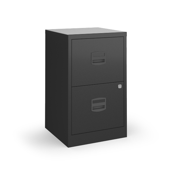 Bisley A4 Home Filer with 2 Drawers - Black