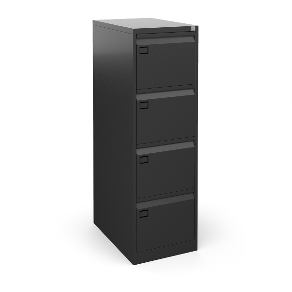 Steel Executive Filing Cabinet with 4 Drawers - Black