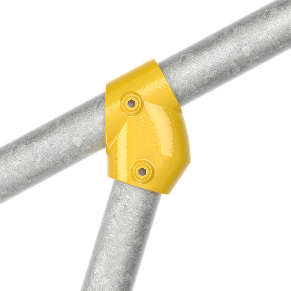 Adjustable Short Tee For 48.3mm Tube - Yellow Powder Coated