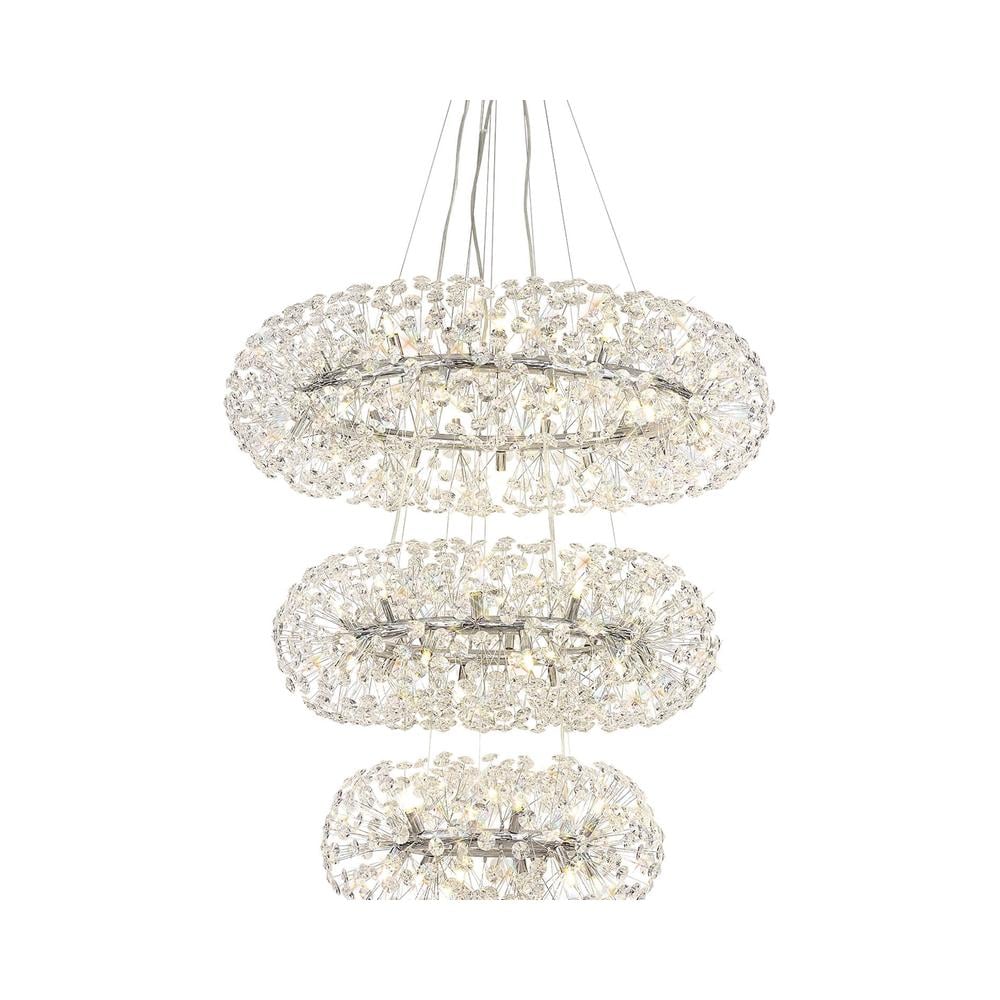 Luxuria Paramount 100cm 3 Tier 60cm + 80cm + 1m Pendant 12 + 20 + 26 Light G9 Polished Chrome/Crystal