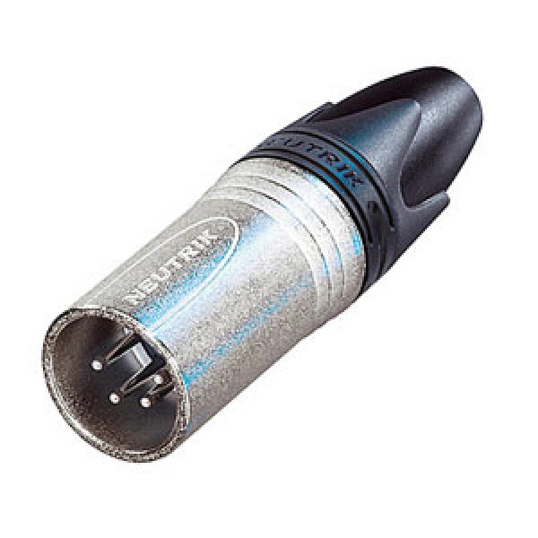 XLR Connector Neutrik 4 pole male cable connector with Nickel housing and silver contacts.