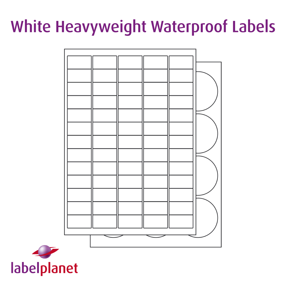 White Heavyweight Waterproof Labels