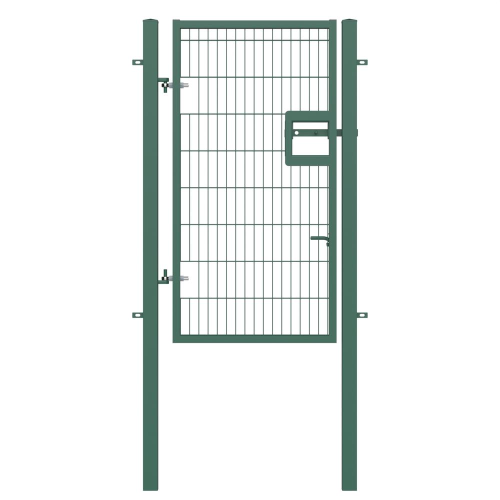 Twin Wire Single Leaf Gate H 1.8 x 1mGreen Powder Coated Finish, Concrete-In