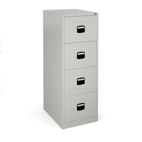 Steel Contract Filing Cabinet with 4 Drawers - Silver