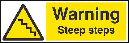 Warning steep steps