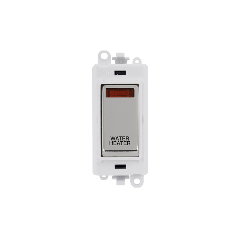 Click GridPro 20AX Polished Chrome DP Switch Module with Neon Water Heater Insert Polar White