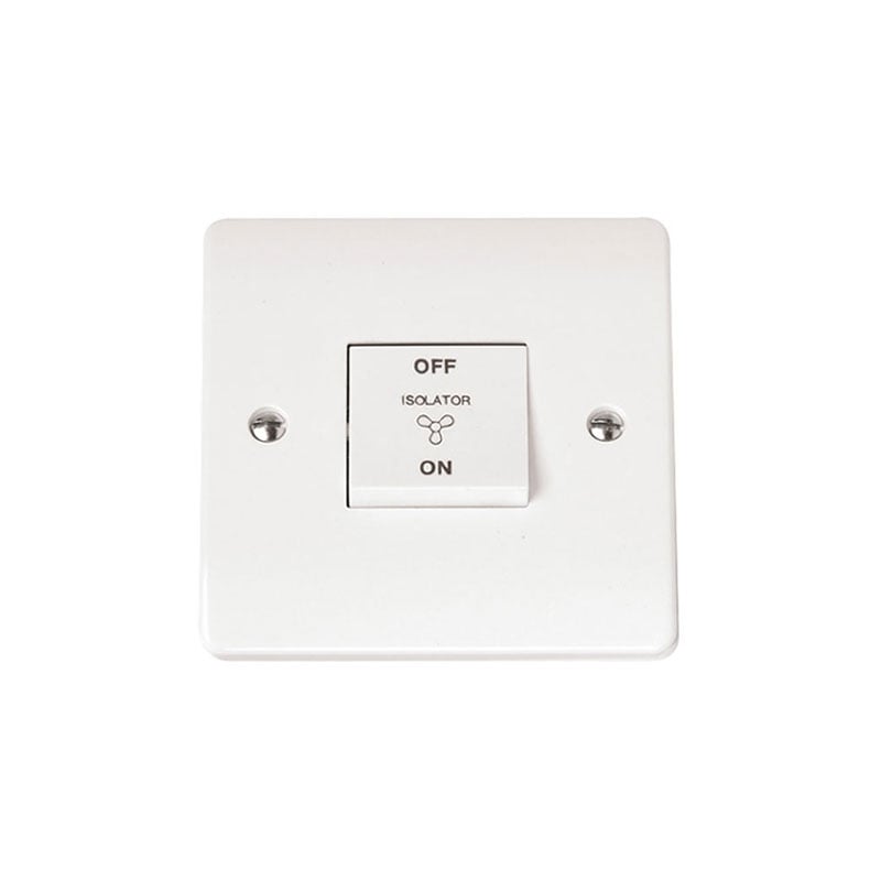 Click Fan Isolation Switch 10 Amp 3 Pole White PVC