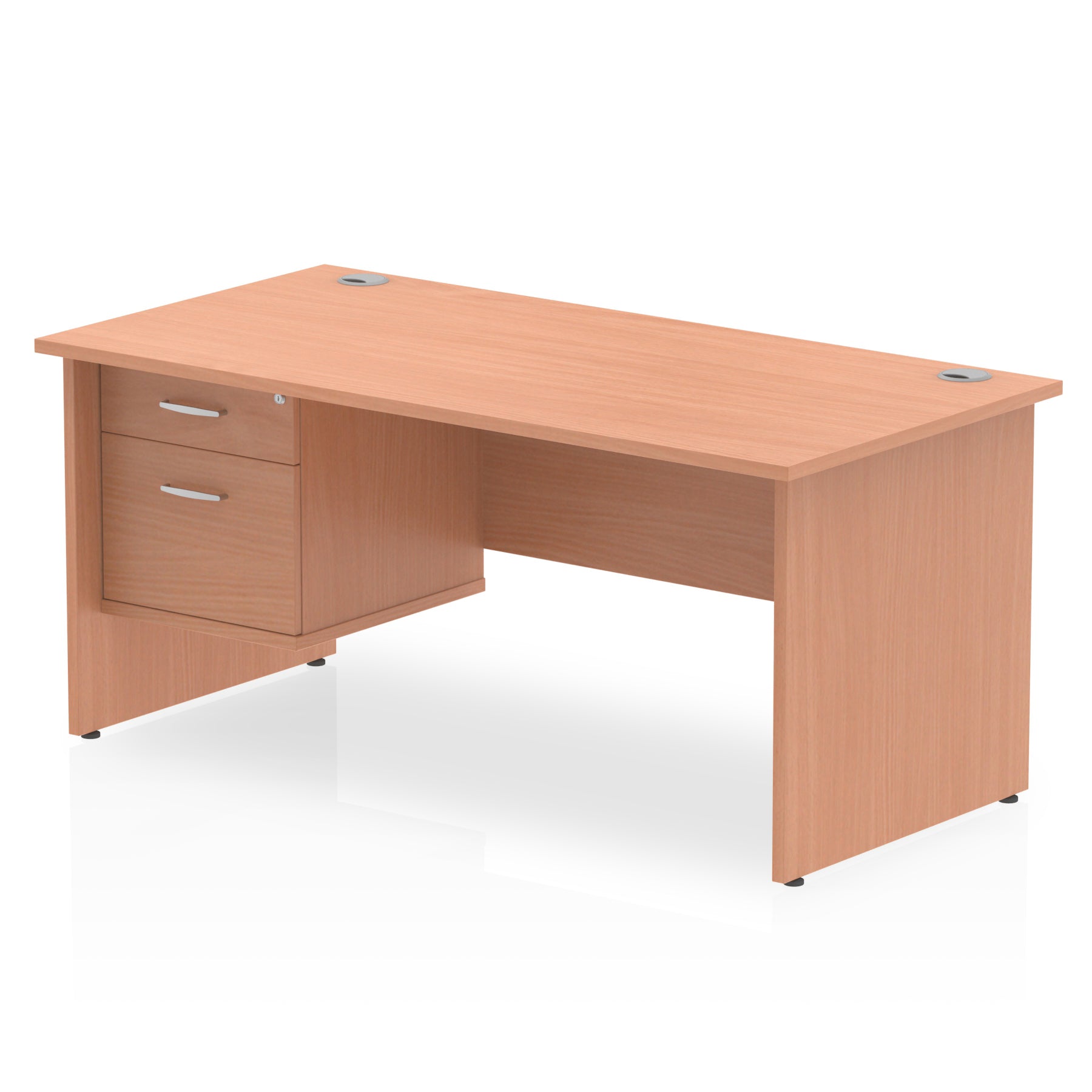 Impulse Panel End Straight Desk With Single Fixed Pedestal - 1600mm - Multiple Colour Options Near Me