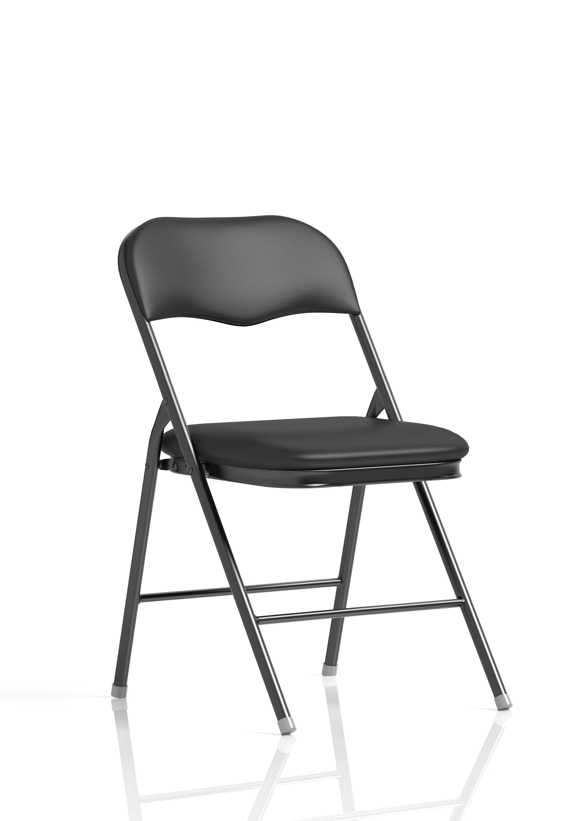Suppliers Of Sicily Black Plastic Folding Chair with Chrome or Black Frame UK