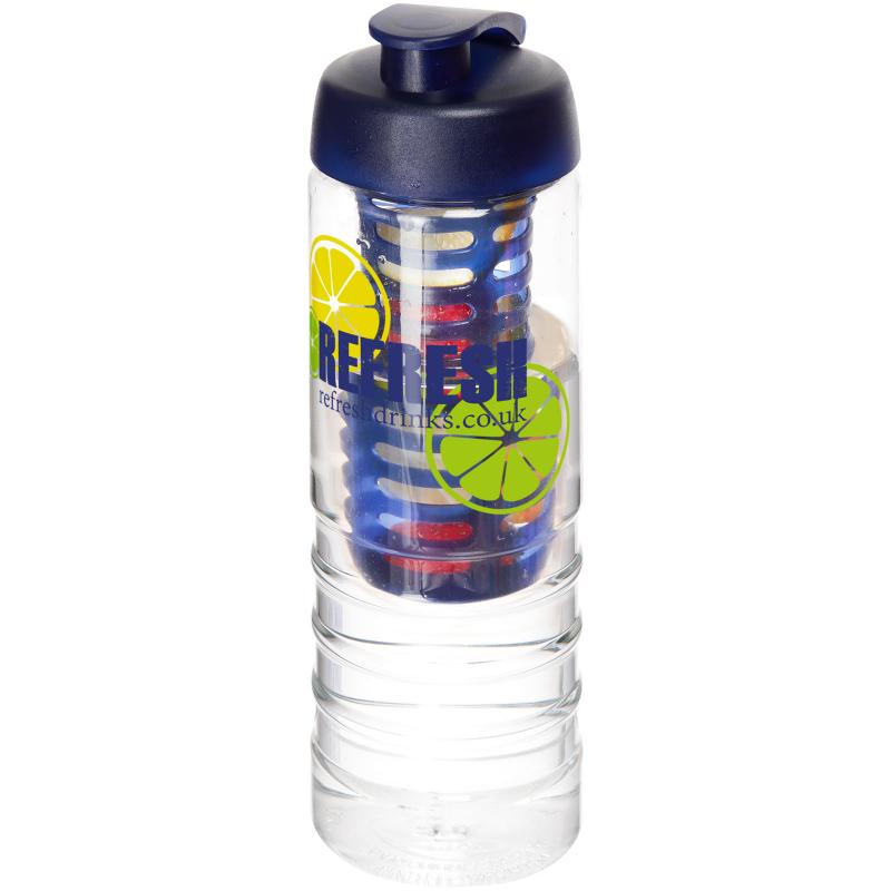 H2O Treble 750 ml flip lid bottle & infuser