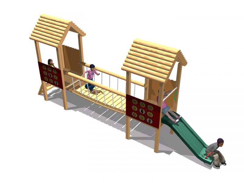 Twin Playhouse, Clatterbridge & Slide