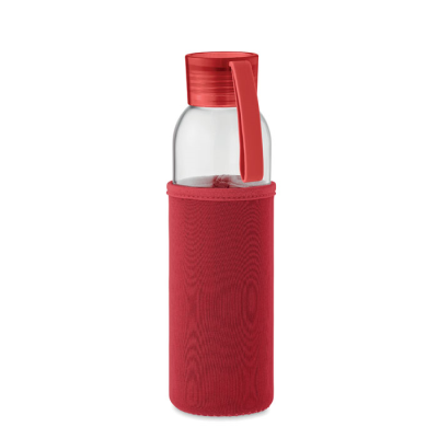 RECYCLED GLASS BOTTLE 500 ML in Red.