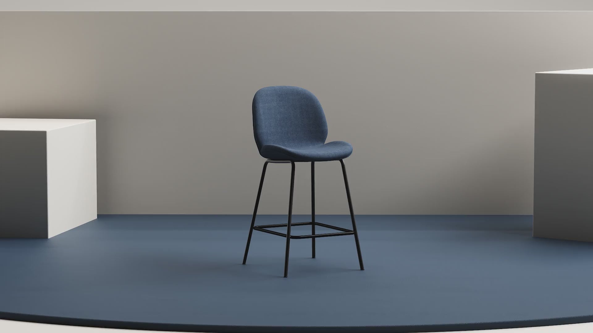 Specialising In Brayford Fabric Bistro High Stool with Metal Legs - Oatmeal or Blue UK