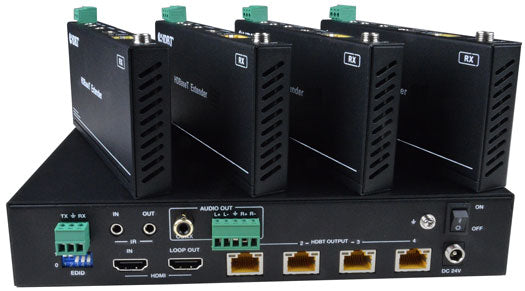 4-Port 4K 18Gbps HDMI HDBaseT Splitter/Extender with 4 Receivers