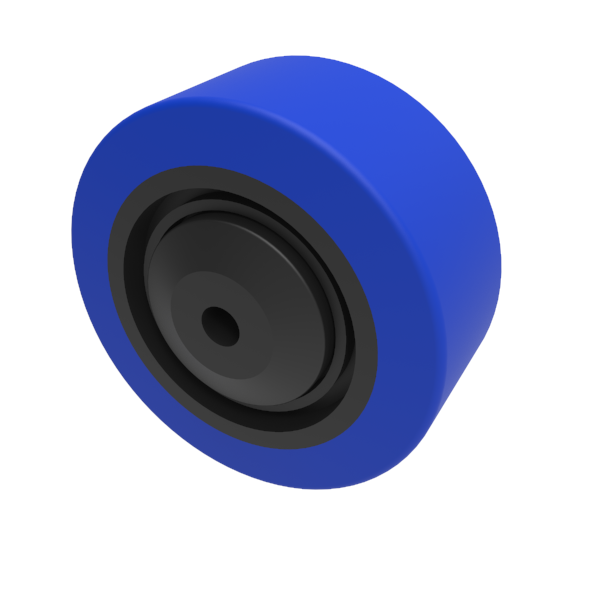 Blue Elastic Rubber 65shore A 80mm Ball Bearing Wheel 150kg Load