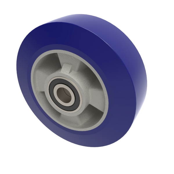 Soft Polyurethane 75 Shore A 160mm Ball Bearing Wheel 550kg Load