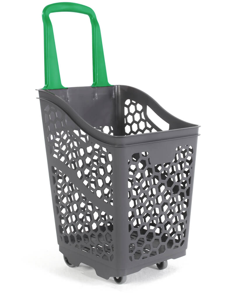 Tall Coloured Handle Trolley Basket for Supermarket